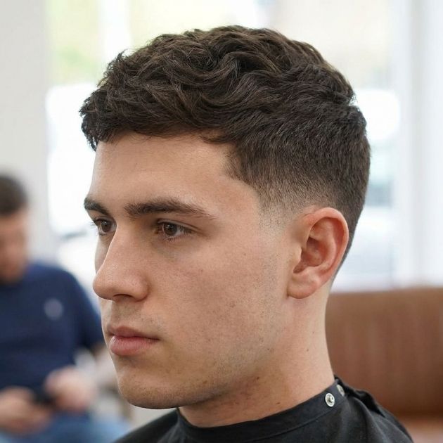 Short Low Taper Fade Wavy Hair