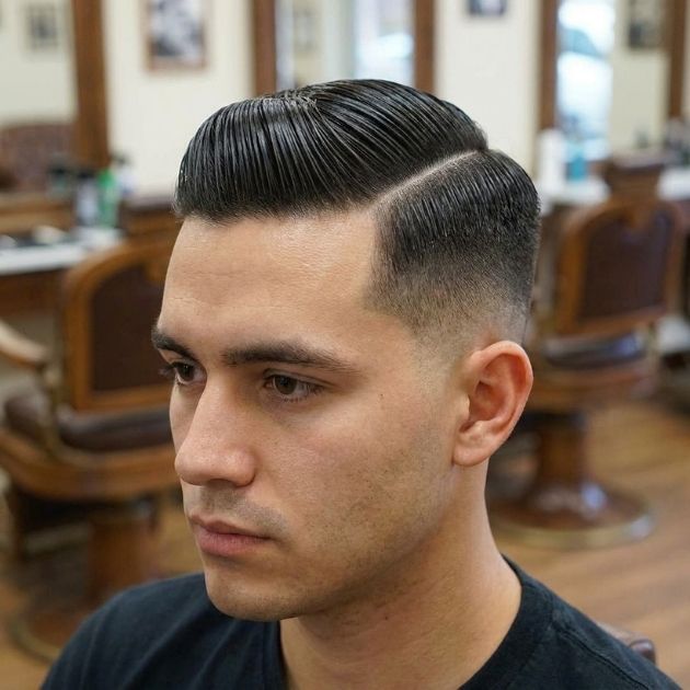 Side-Part Slick Back Fade