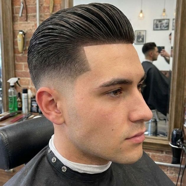 Slick Back Fade with Line Up