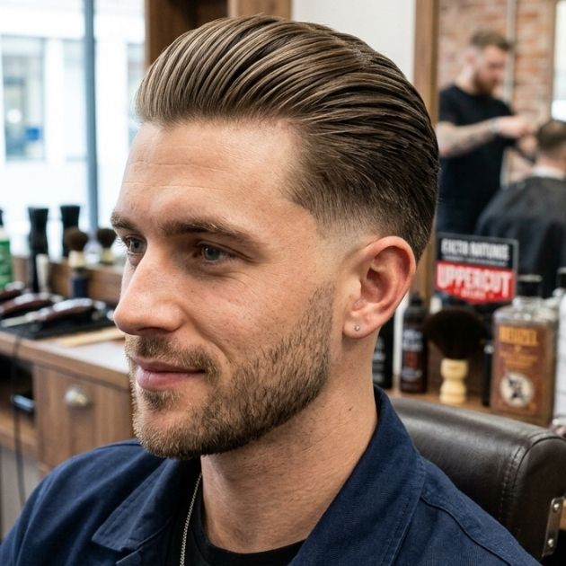 Slick Back Low Burst Fade