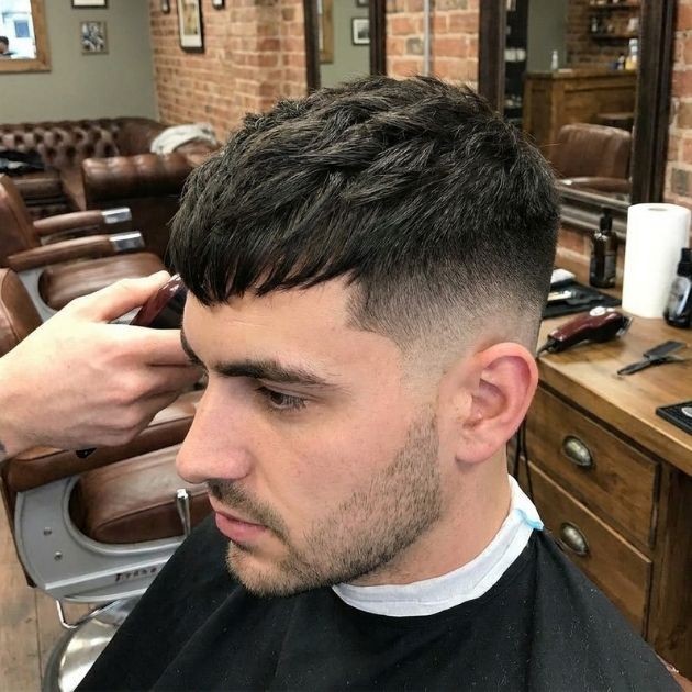 Taper Fade Barber Style Fringe
