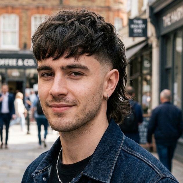 Taper Fade Mullet Fringe Style
