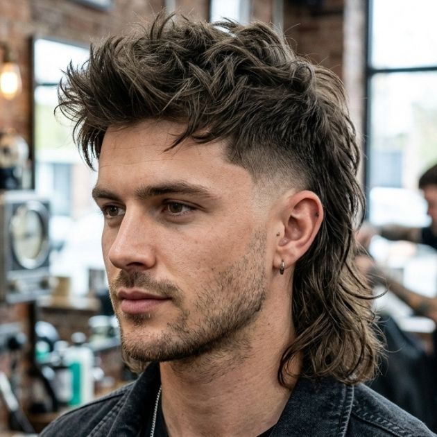 Taper Fade Mullet Textured Style