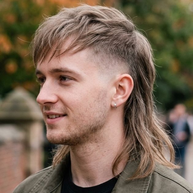 Taper Fade Mullet Thin Hair Style