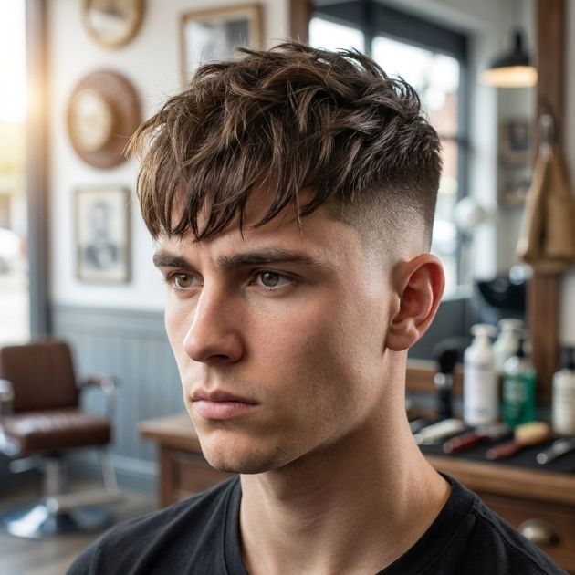 Taper Fade Textured Fringe