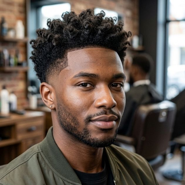 Textured Crop Low Taper Fade for Curly Hair