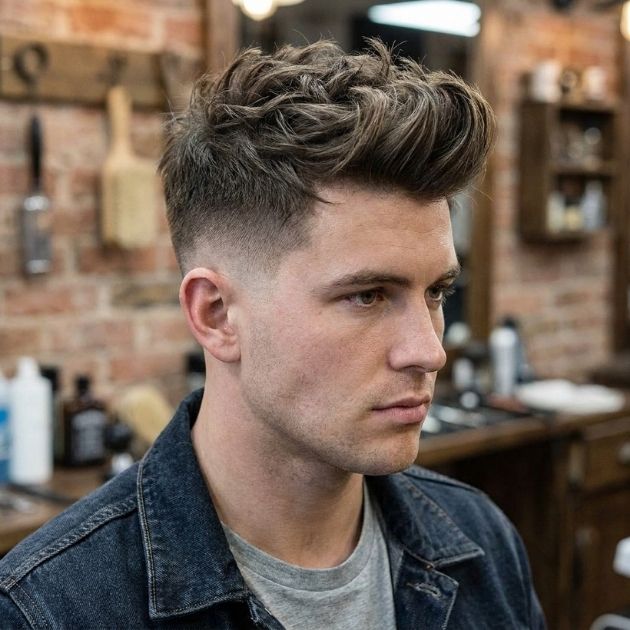 Textured Low Taper Fade Quiff