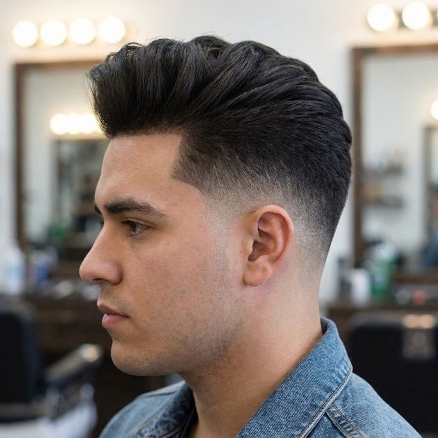 Volume Quiff with Low Fade Sides