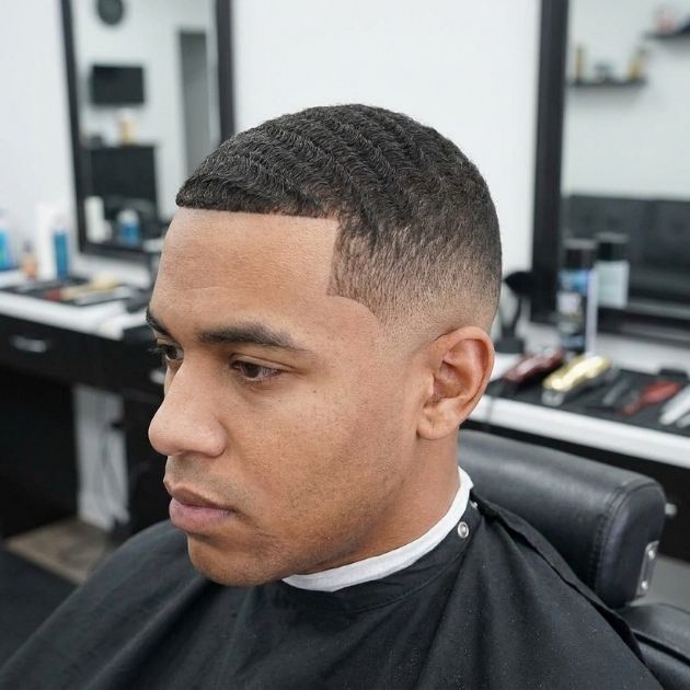 Wavy Burst Fade Buzz Cut
