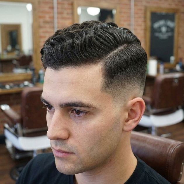 Wavy Comb Over Fade