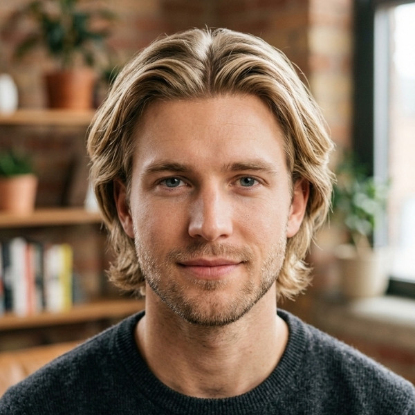 Blonde Middle Part