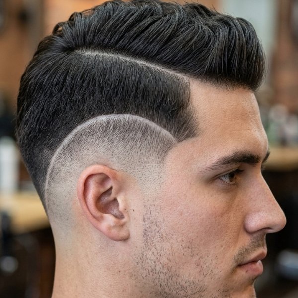 Burst Fade Side Part