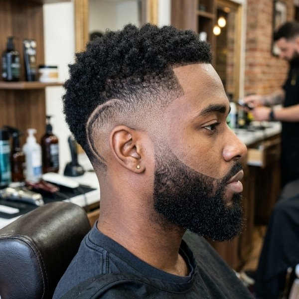 Burst Fade with Beard