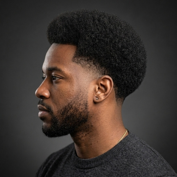High Burst Fade Afro Style