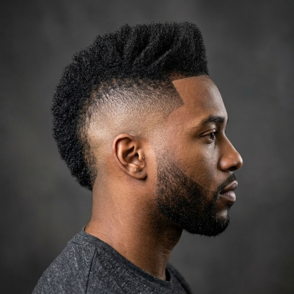 High Burst Fade Faux Hawk