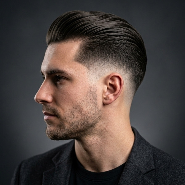 High Burst Fade Slick Back