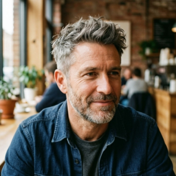 Messy Crop Haircut for Middle Aged Men