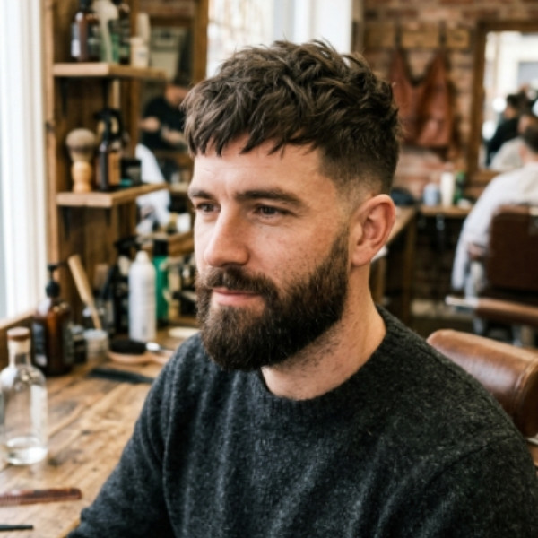 Messy French Crop with Beard
