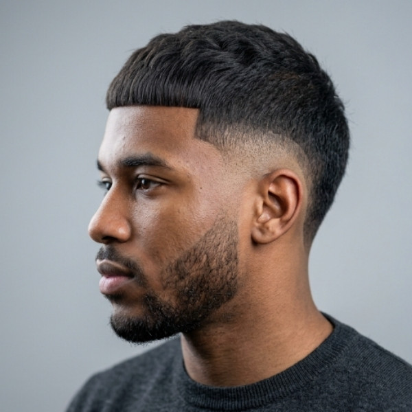 Mid Burst Fade Caesar