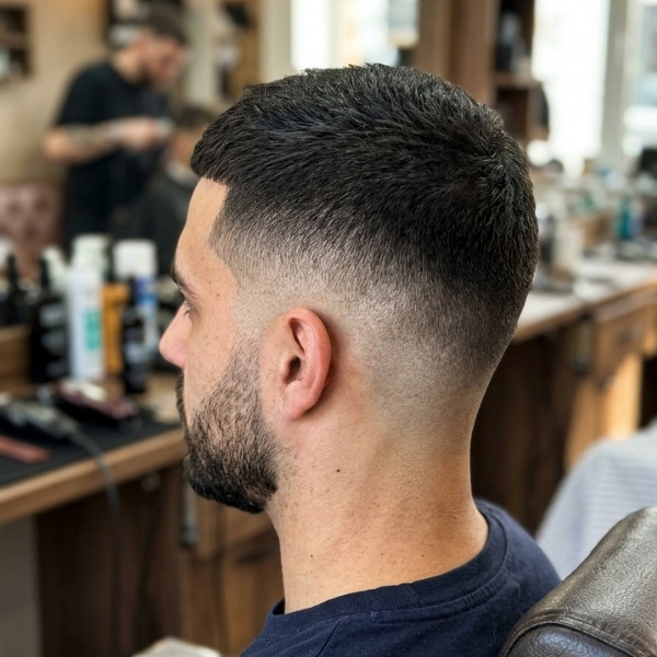 Mid Skin Fade With Crew Cut