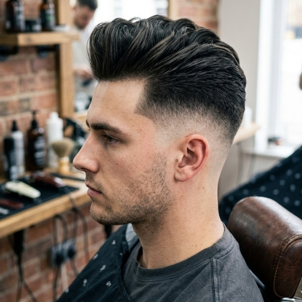 Mid Skin Fade With Quiff