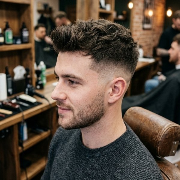 Mid Skin Fade With Textured Top