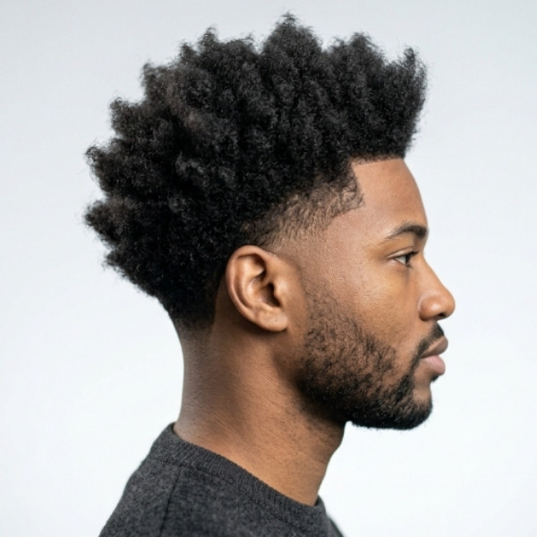 Mid Taper Fade Fluffy Hair