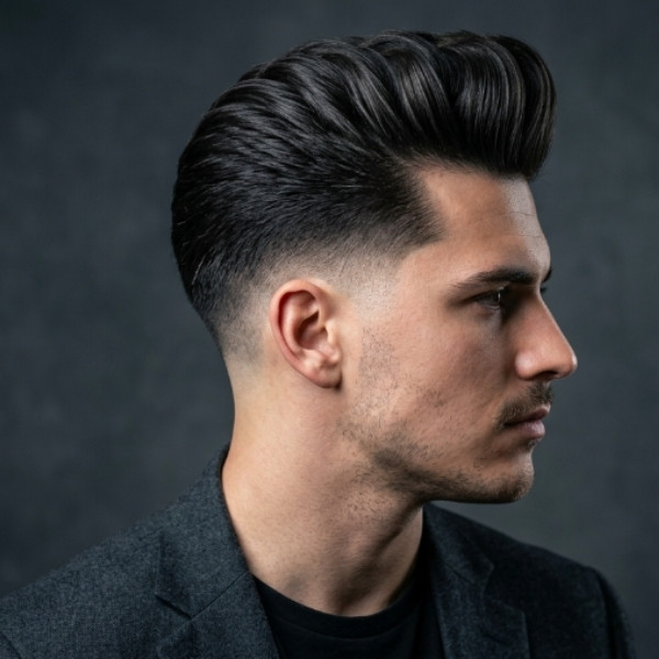 Mid Taper Fade Pompadour