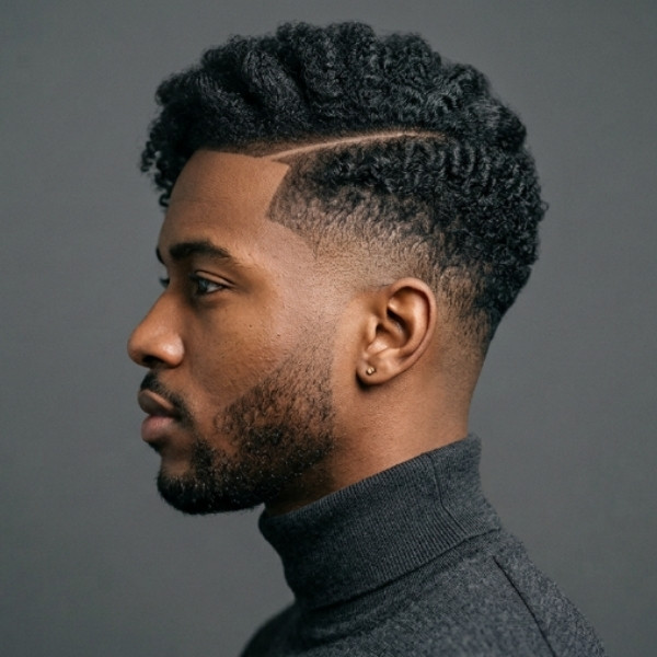 Mid Taper Fade Side Part
