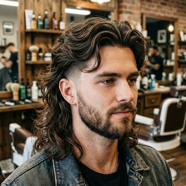 Middle Part Mullet