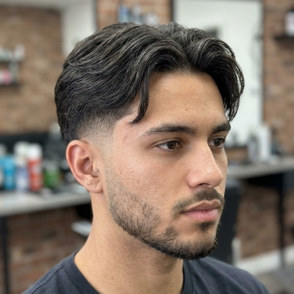 Middle Part Taper Fade