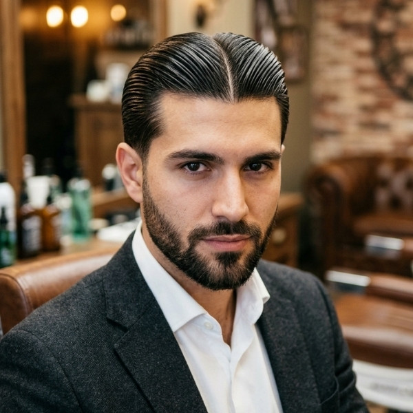 Slick Back Middle Part