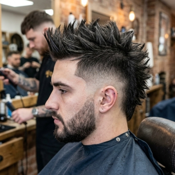 Spiky Burst Fade Mohawk