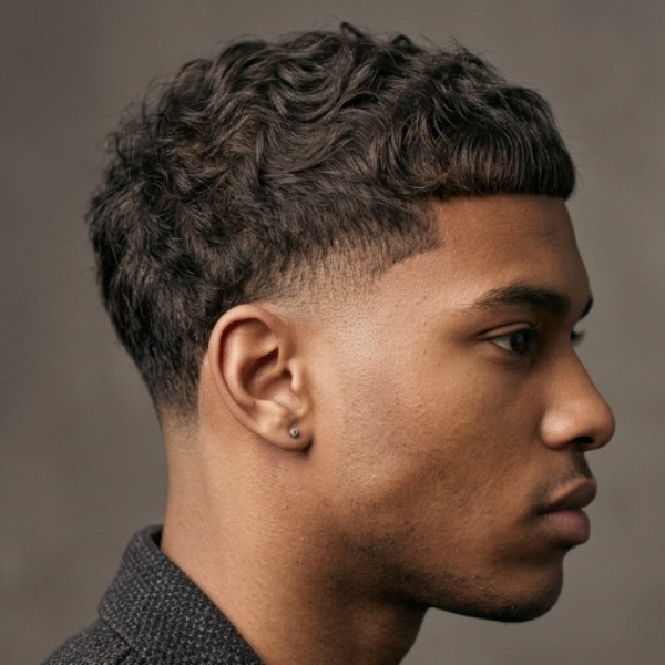  Wavy Caesar Burst Fade